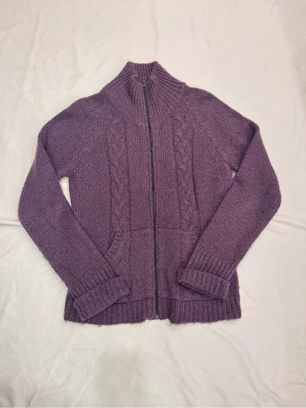 Jacob Connection Zip-Up Cable Knit Sweater